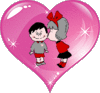 Gif animé coeurs rouges brillants 